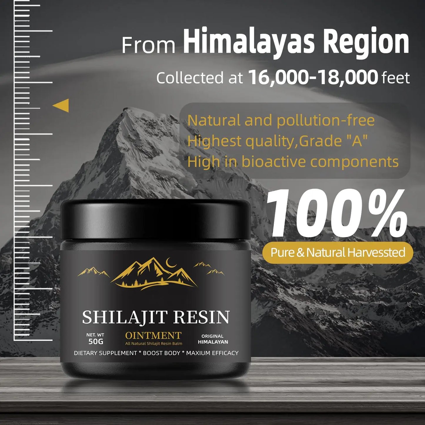 WISHCA Shilajit Resin: A Pure Gift from the Himalayas, Empowering Your Body and Mind(30g-50g)