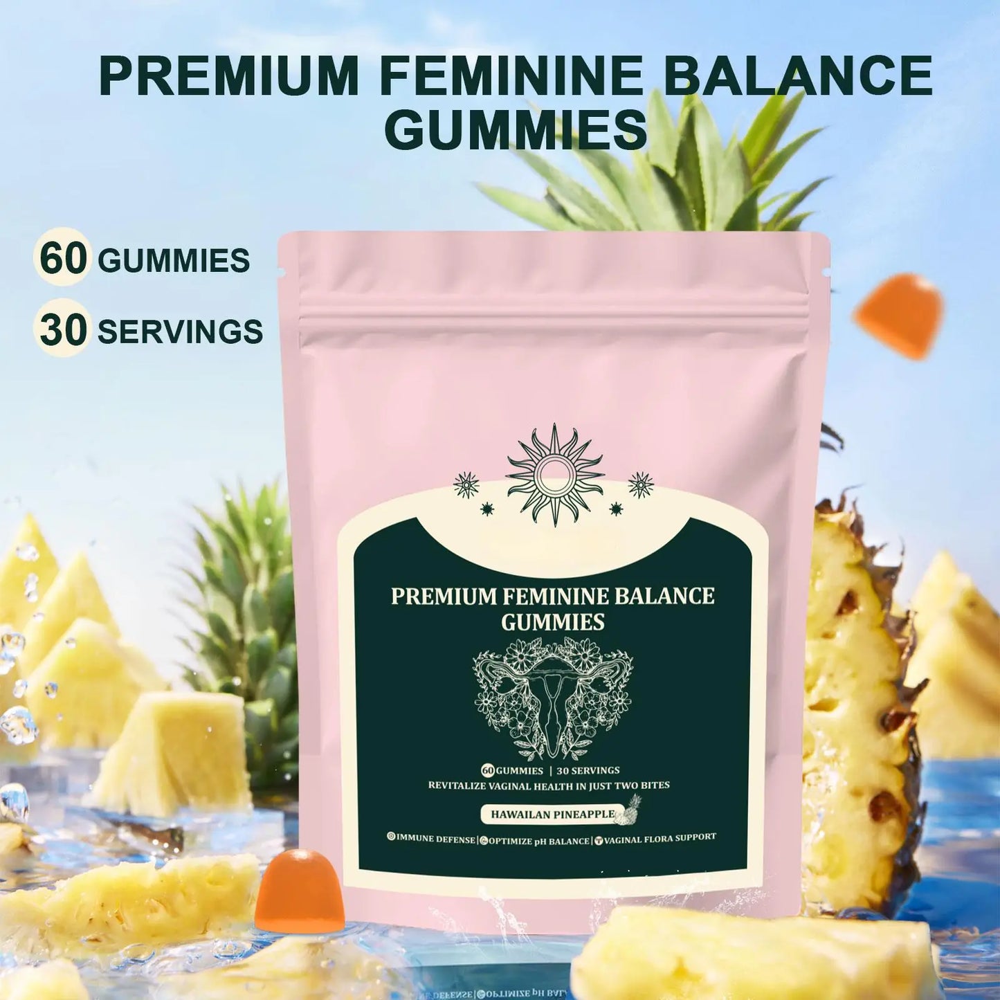 WISHCA Premium Feminine Probiotic Gummies: Natural Support for Vaginal Health & Daily Wellness
