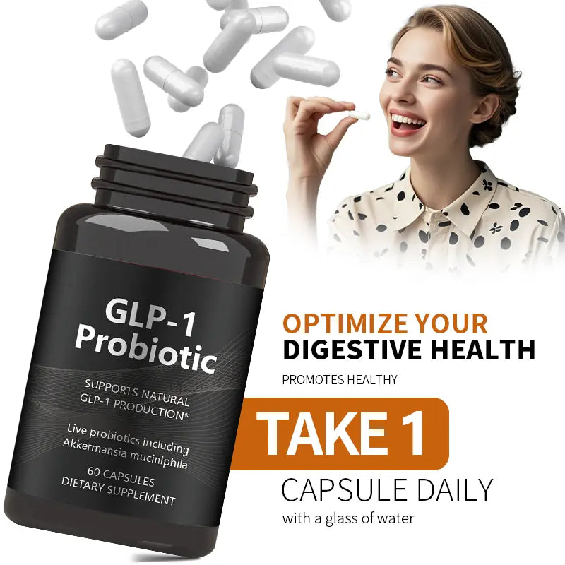 WISHCA GLP-1 Probiotic: Digestion, Energy & Cravings Support (60 Caps) - WISHCA