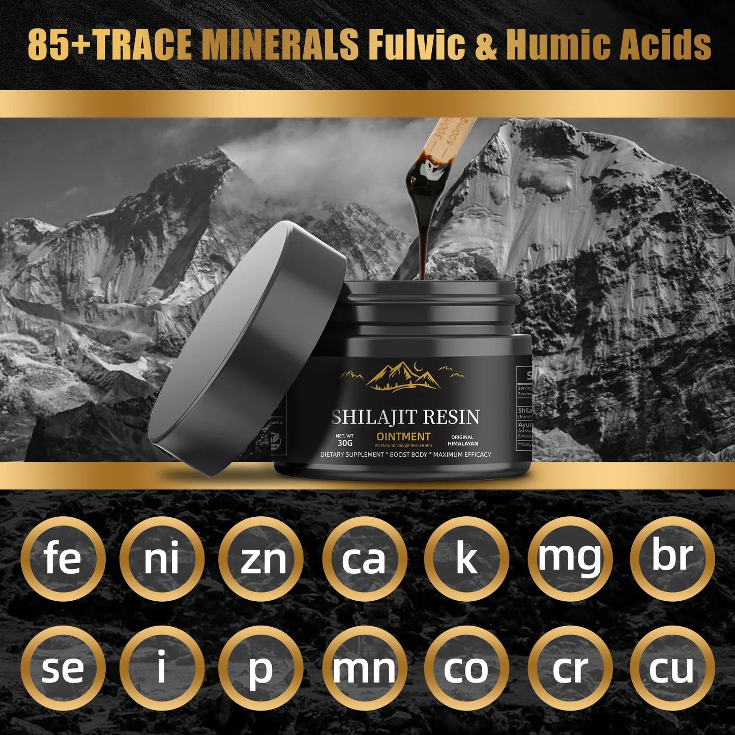 WISHCA Shilajit Resin: A Pure Gift from the Himalayas, Empowering Your Body and Mind(30g-50g)