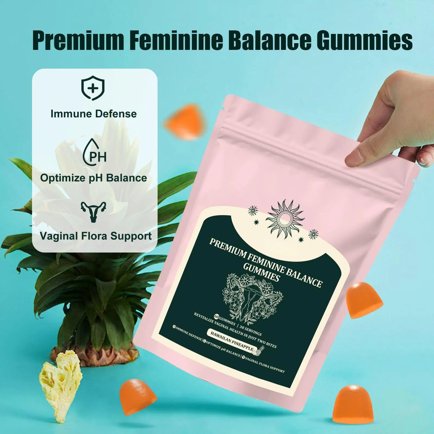 WISHCA Premium Feminine Probiotic Gummies: Natural Support for Vaginal Health & Daily Wellness