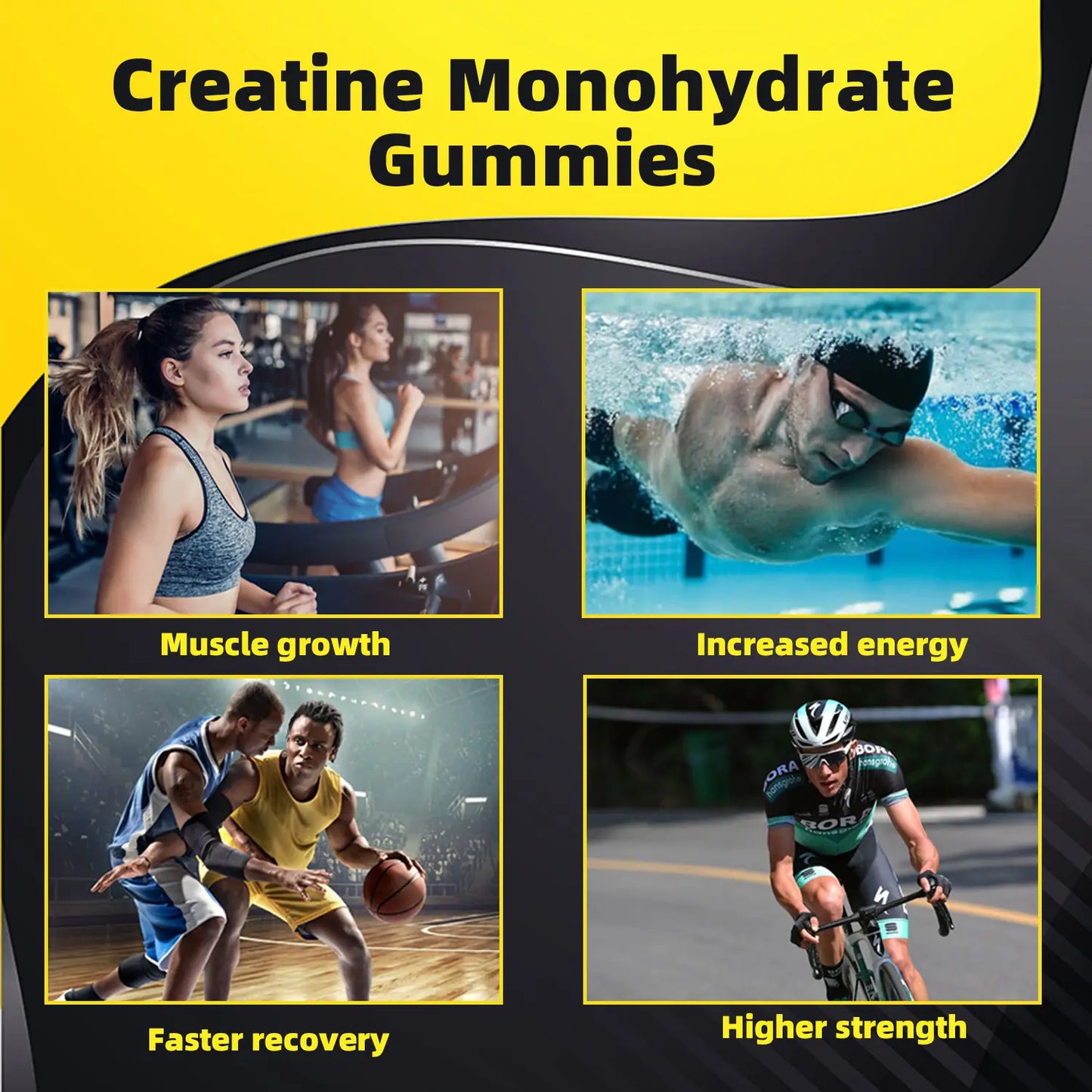 WISHCA Creatine Gummies 5000mg: Muscle, Energy & Recovery (120 Count)