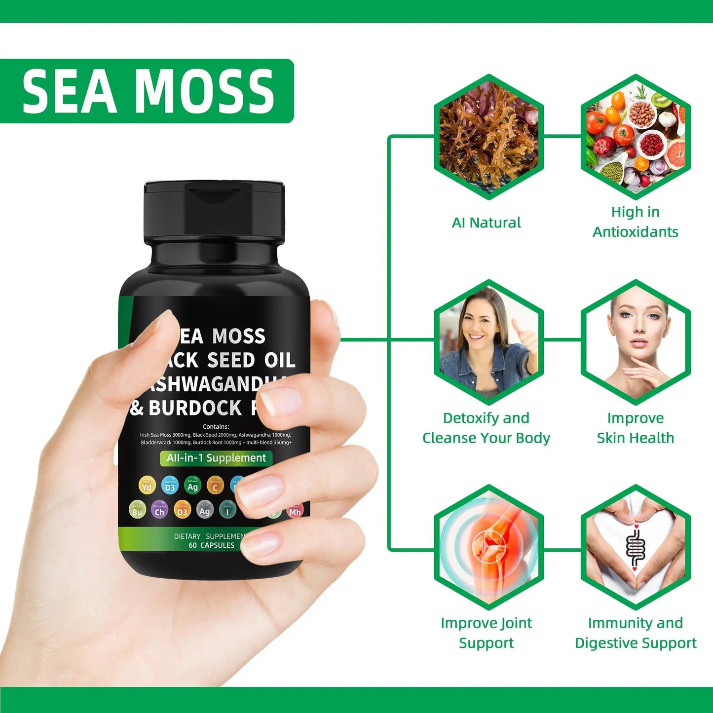 WISHCA Sea Moss Capsules: Unleash Nature's Power for Your Holistic Wellness