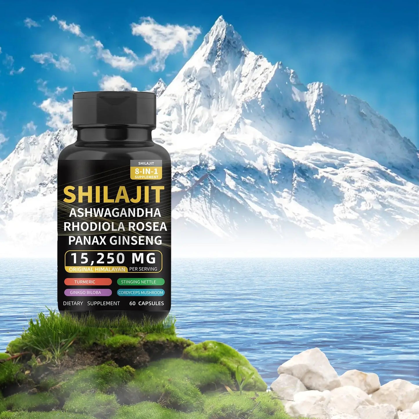 WISHCA 8-in-1 Shilajit Complex | Rare Himalayan Herbal Essence | Boosts Energy, Vitality & Immune Support